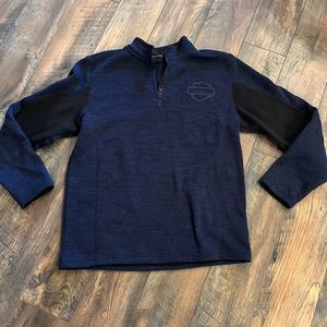 Harley Davidson Sweater Quarter Zip up Stitching on front & back Size L